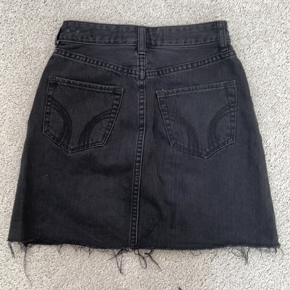Hollister Skirts Hollister Black Highrise Denim Skirt Size Poshmark